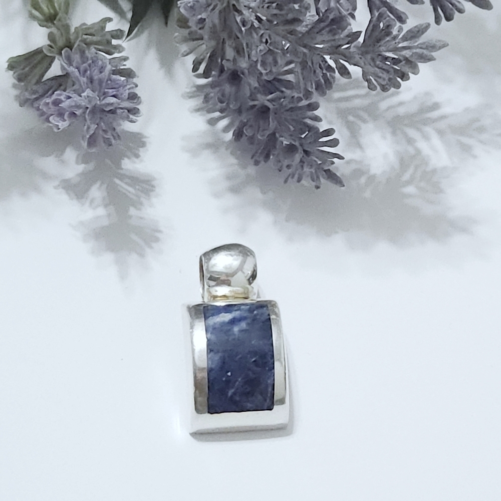 Vintage Sterling Silver Sodalite Pendant